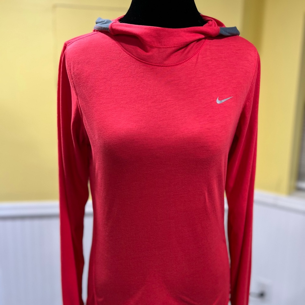Nike Red Fitted Hoodie Sweatshirt